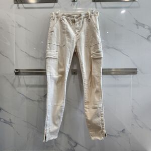 Allsaints White Cargo Duran Zipper Skinny Pants Jean